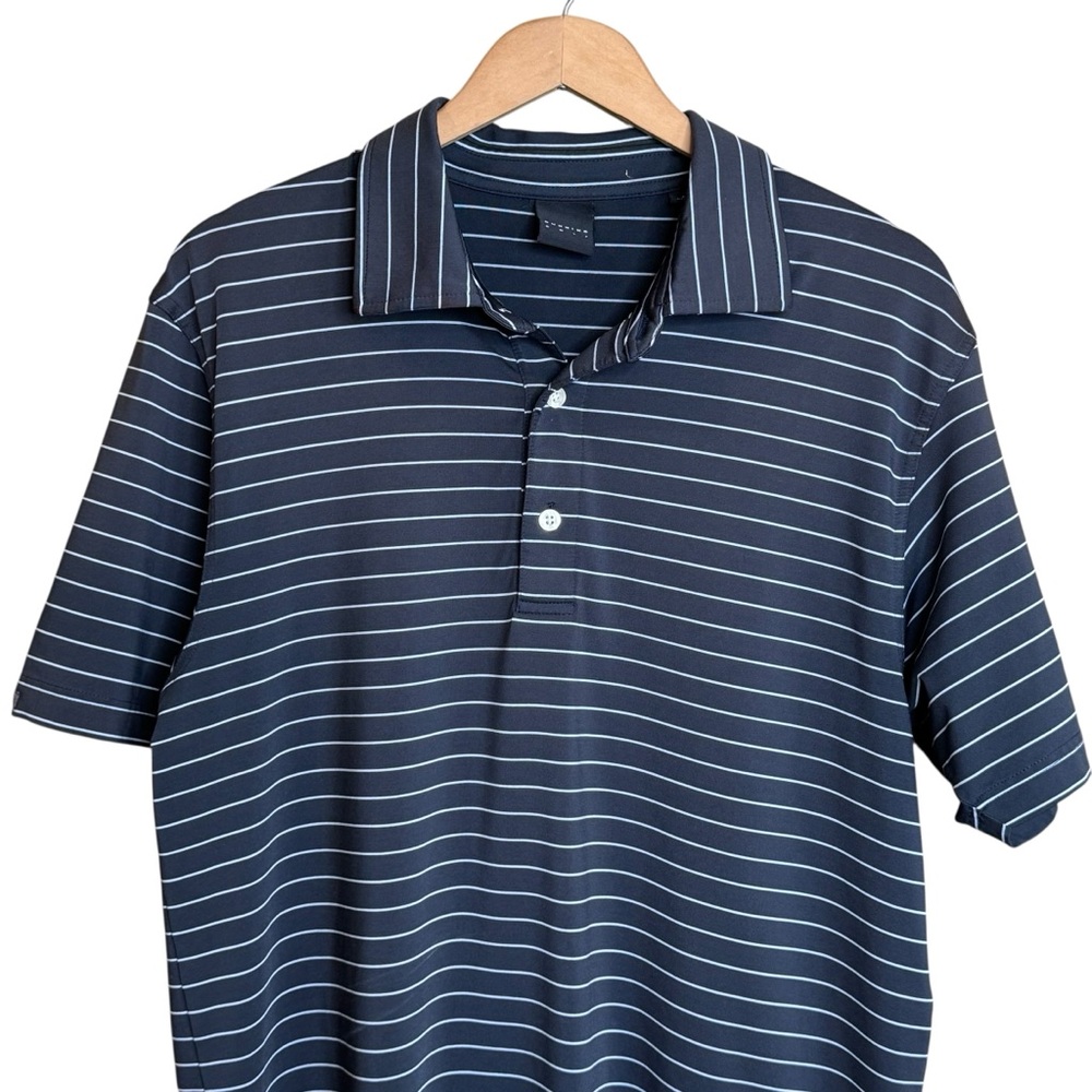 Dunning Golf Performance Blac Stripe size M Men's Outdoor Performance Polo Shirt